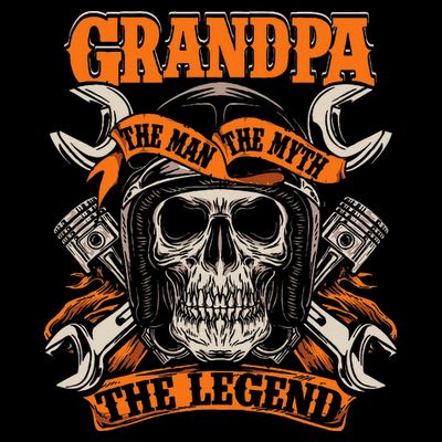 Biker Grandpa The Man The Myth The Legend Motorcycle T-Shirt