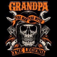 Biker Grandpa The Man The Myth The Legend Motorcycle Impact Tech Backpack