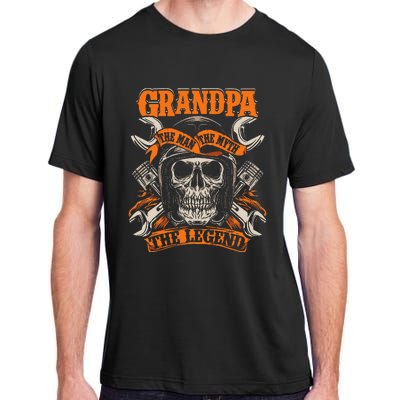 Biker Grandpa The Man The Myth The Legend Motorcycle Adult ChromaSoft Performance T-Shirt