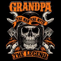 Biker Grandpa The Man The Myth The Legend Motorcycle Drawstring Bag