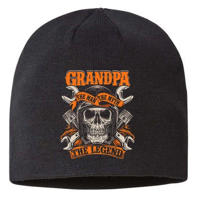 Biker Grandpa The Man The Myth The Legend Motorcycle Sustainable Beanie