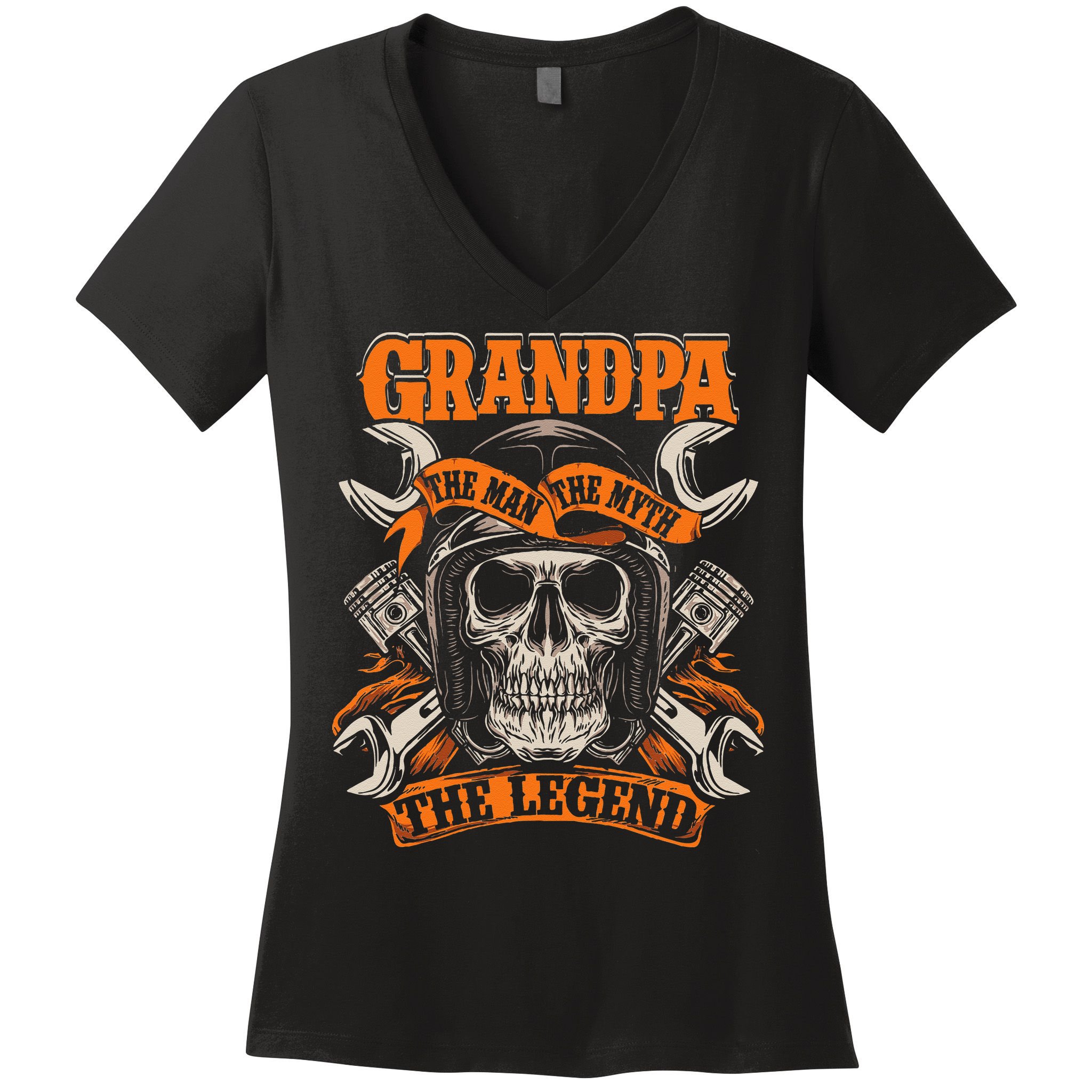 Biker Grandpa The Man The Myth The Legend Motorcycle Women's V-Neck T-Shirt
