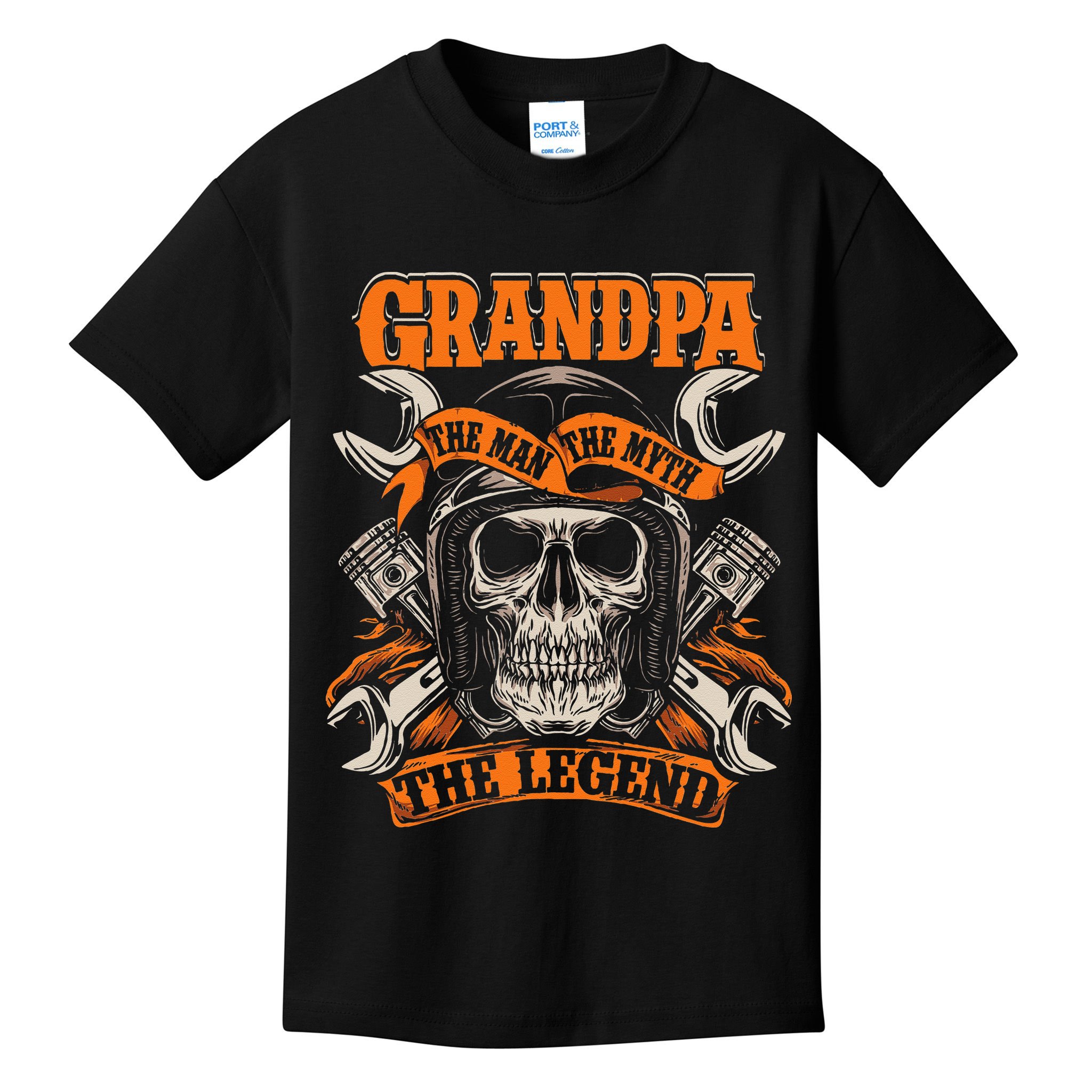Biker Grandpa The Man The Myth The Legend Motorcycle Kids T-Shirt