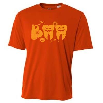 Boo Ghost Teeth Cute Halloween Dentist Dental Assistant Gift Cooling Performance Crew T-Shirt