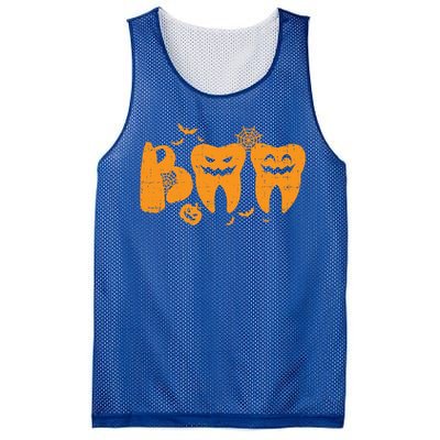 Boo Ghost Teeth Cute Halloween Dentist Dental Assistant Gift Mesh Reversible Basketball Jersey Tank