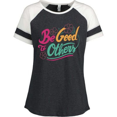 Be Good To Others Floral Enza Ladies Jersey Colorblock Tee