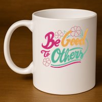 Be Good To Others Floral 11oz C Handle Ceramic Mug