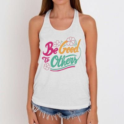 Be Good To Others Floral Women's Knotted Racerback Tank