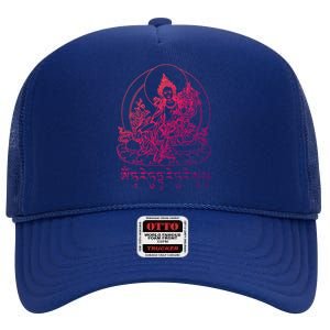 Buddha Green Tara Tra Tibetan Buddhism Vajrayana Gift High Crown Mesh Back Trucker Hat