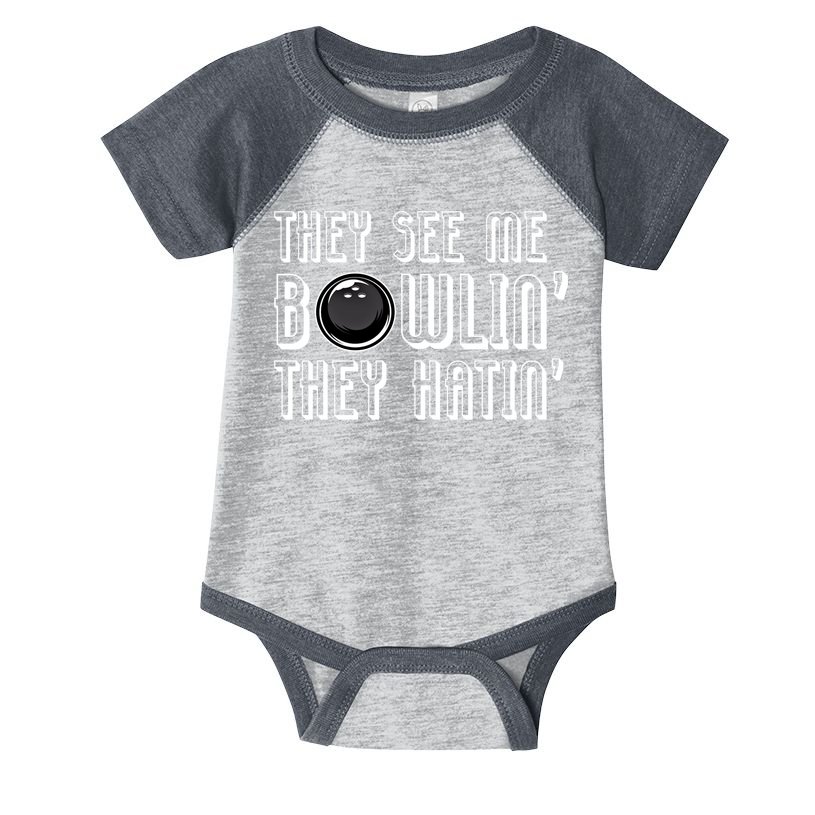 Bowling Gift They See Me Bowlin They Hatin Bowling Cool Gift Infant Baby Jersey Bodysuit