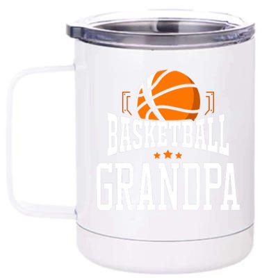 Basketball Grandpa Team Sports Fan 12 oz Stainless Steel Tumbler Cup