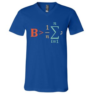 Be Greater Than Average Funny Math Teacher Nerd Gift V-Neck T-Shirt