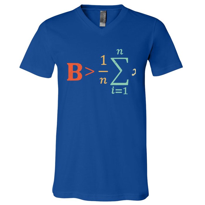 Be Greater Than Average Funny Math Teacher Nerd Gift V-Neck T-Shirt