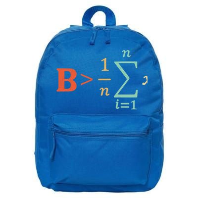 Be Greater Than Average Funny Math Teacher Nerd Gift 16 in Basic Backpack