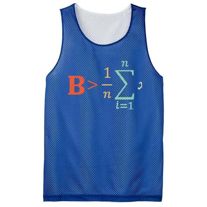 Be Greater Than Average Funny Math Teacher Nerd Gift Mesh Reversible Basketball Jersey Tank