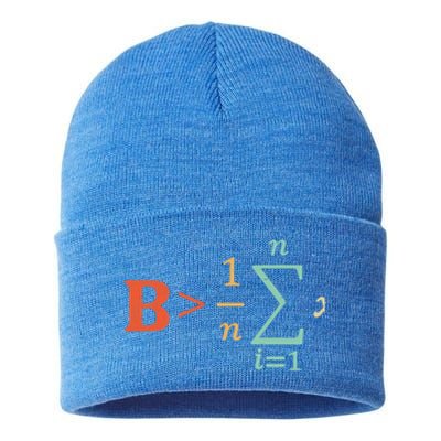 Be Greater Than Average Funny Math Teacher Nerd Gift Sustainable Knit Beanie