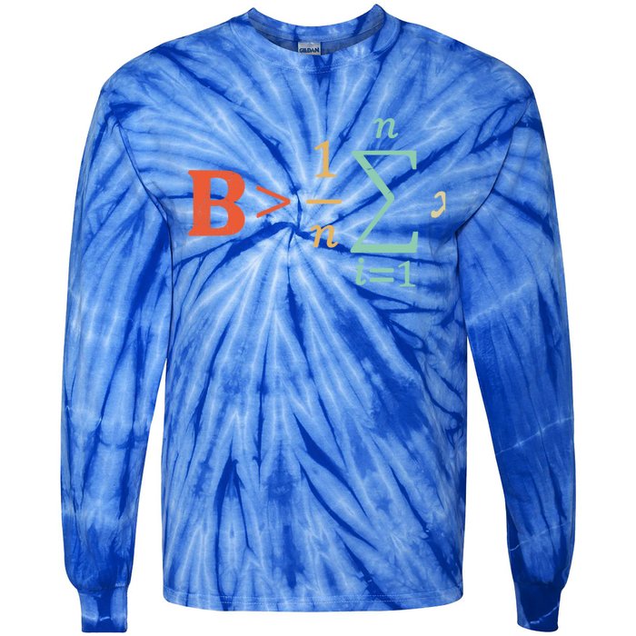 Be Greater Than Average Funny Math Teacher Nerd Gift Tie-Dye Long Sleeve Shirt