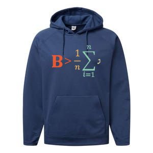 Be Greater Than Average Funny Math Teacher Nerd Gift Performance Fleece Hoodie