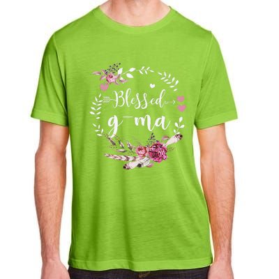 Blessed GMa Thanksgiving Floral Funny Gifts Adult ChromaSoft Performance T-Shirt