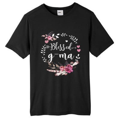 Blessed GMa Thanksgiving Floral Funny Gifts Tall Fusion ChromaSoft Performance T-Shirt