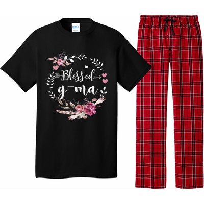 Blessed GMa Thanksgiving Floral Funny Gifts Pajama Set