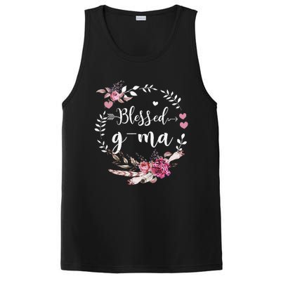 Blessed GMa Thanksgiving Floral Funny Gifts PosiCharge Competitor Tank