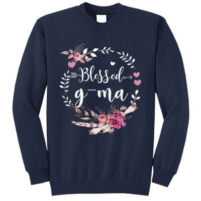 Blessed GMa Thanksgiving Floral Funny Gifts Tall Sweatshirt