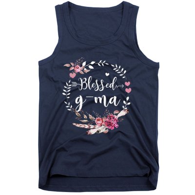 Blessed GMa Thanksgiving Floral Funny Gifts Tank Top