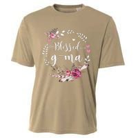 Blessed GMa Thanksgiving Floral Funny Gifts Cooling Performance Crew T-Shirt