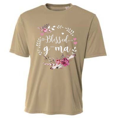 Blessed GMa Thanksgiving Floral Funny Gifts Cooling Performance Crew T-Shirt