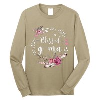 Blessed GMa Thanksgiving Floral Funny Gifts Long Sleeve Shirt