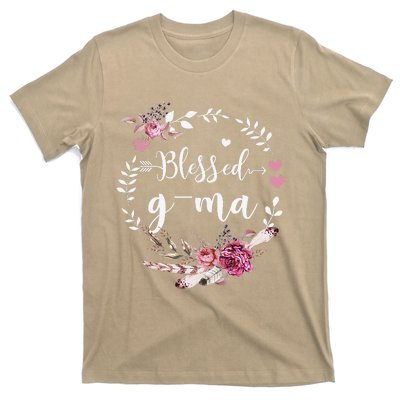 Blessed GMa Thanksgiving Floral Funny Gifts T-Shirt