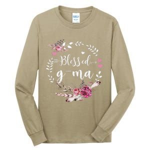 Blessed GMa Thanksgiving Floral Funny Gifts Tall Long Sleeve T-Shirt