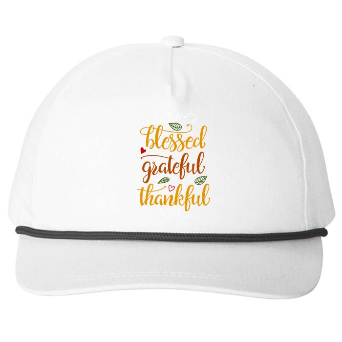 Blessed Grateful Thankful Snapback Five-Panel Rope Hat