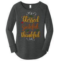 Blessed Grateful Thankful Women's Perfect Tri Tunic Long Sleeve Shirt