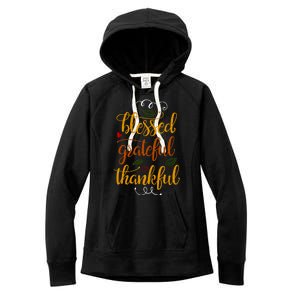 Blessed Grateful Thankful Women's Fleece Hoodie