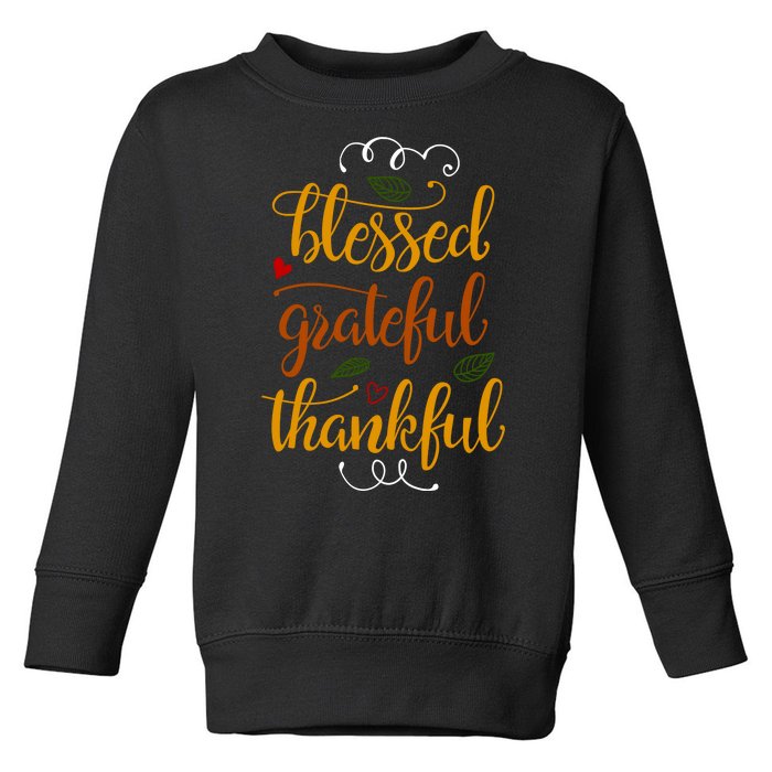 Blessed Grateful Thankful Toddler Sweatshirt