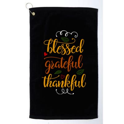 Blessed Grateful Thankful Platinum Collection Golf Towel