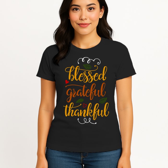 Blessed Grateful Thankful Womens T-Shirt