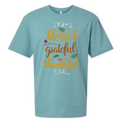 Blessed Grateful Thankful Sueded Cloud Jersey T-Shirt