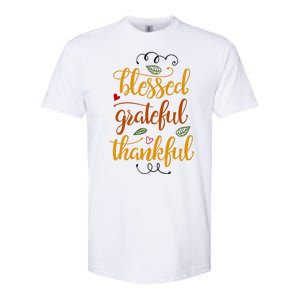 Blessed Grateful Thankful Softstyle® CVC T-Shirt