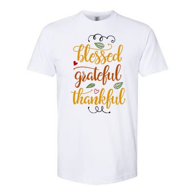 Blessed Grateful Thankful Softstyle CVC T-Shirt