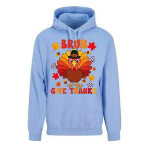 Bruh Give Thanks Cute Thanksgiving Turkey Thankful Unisex Surf Hoodie