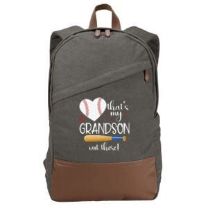 Baseball Grandma Thats My Grandson Out There Gifts Cotton Canvas Backpack