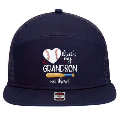 Baseball Grandma Thats My Grandson Out There Gifts 7 Panel Mesh Trucker Snapback Hat