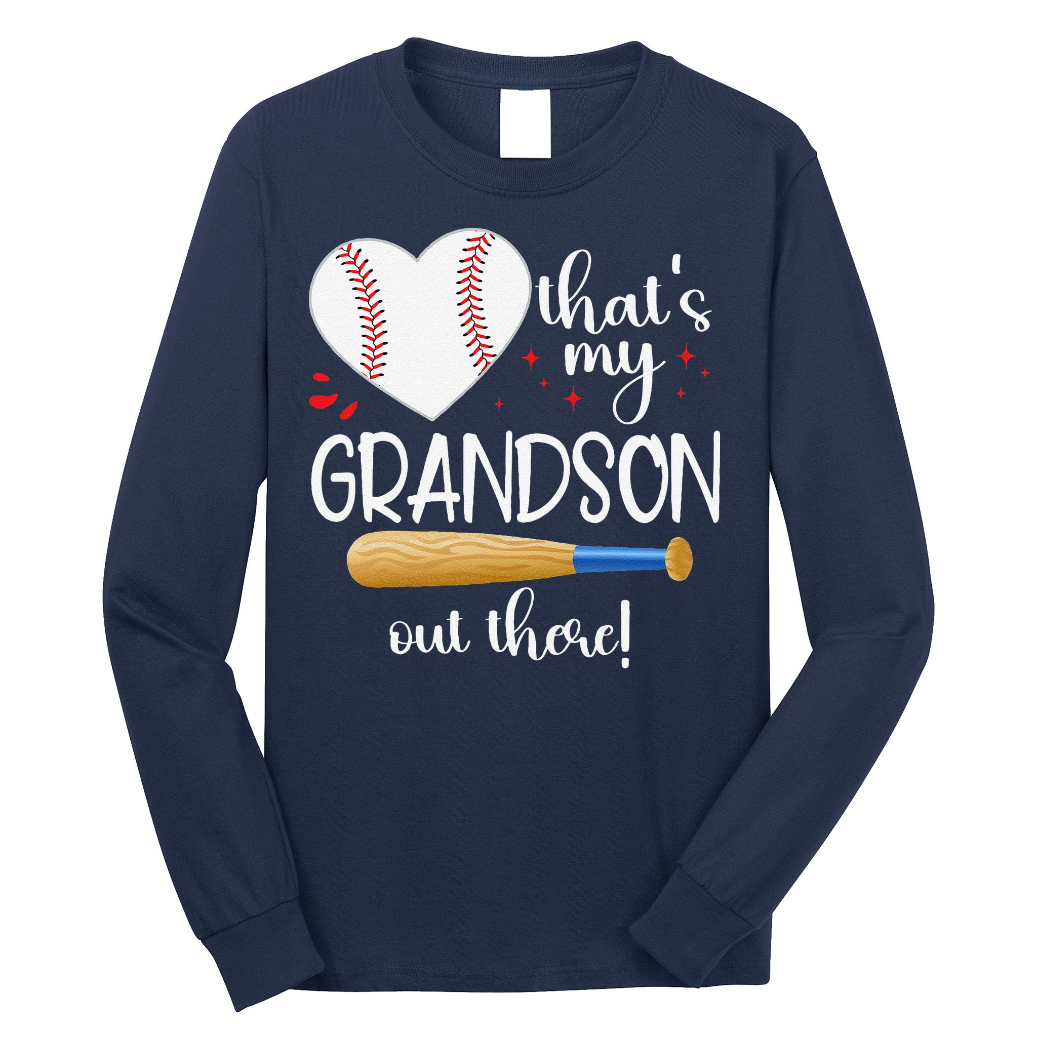Baseball Grandma Thats My Grandson Out There Gifts Long Sleeve Shirt