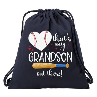Baseball Grandma Thats My Grandson Out There Gifts Drawstring Bag