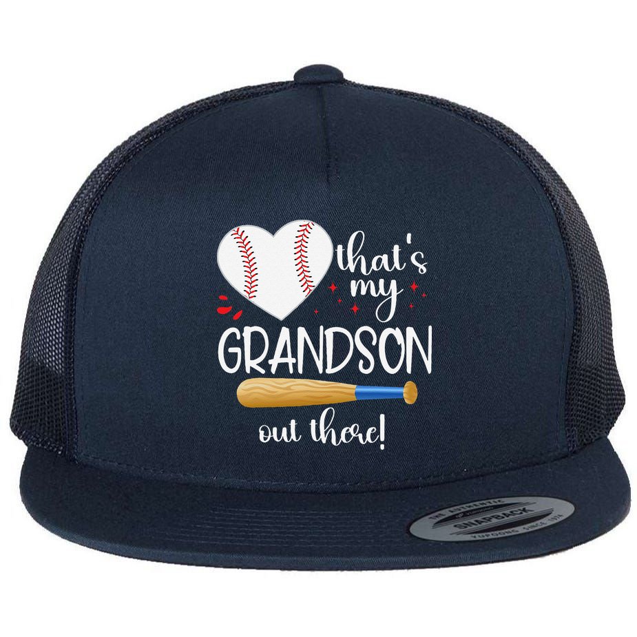 Baseball Grandma Thats My Grandson Out There Gifts Flat Bill Trucker Hat