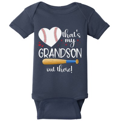 Baseball Grandma Thats My Grandson Out There Gifts Baby Bodysuit