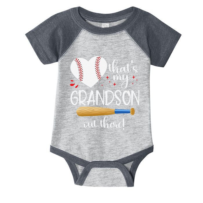 Baseball Grandma Thats My Grandson Out There Gifts Infant Baby Jersey Bodysuit